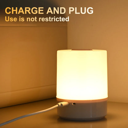 LumiTouch modern bedside lamp