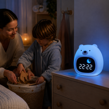 BearLume bedtime routine with blue night cue