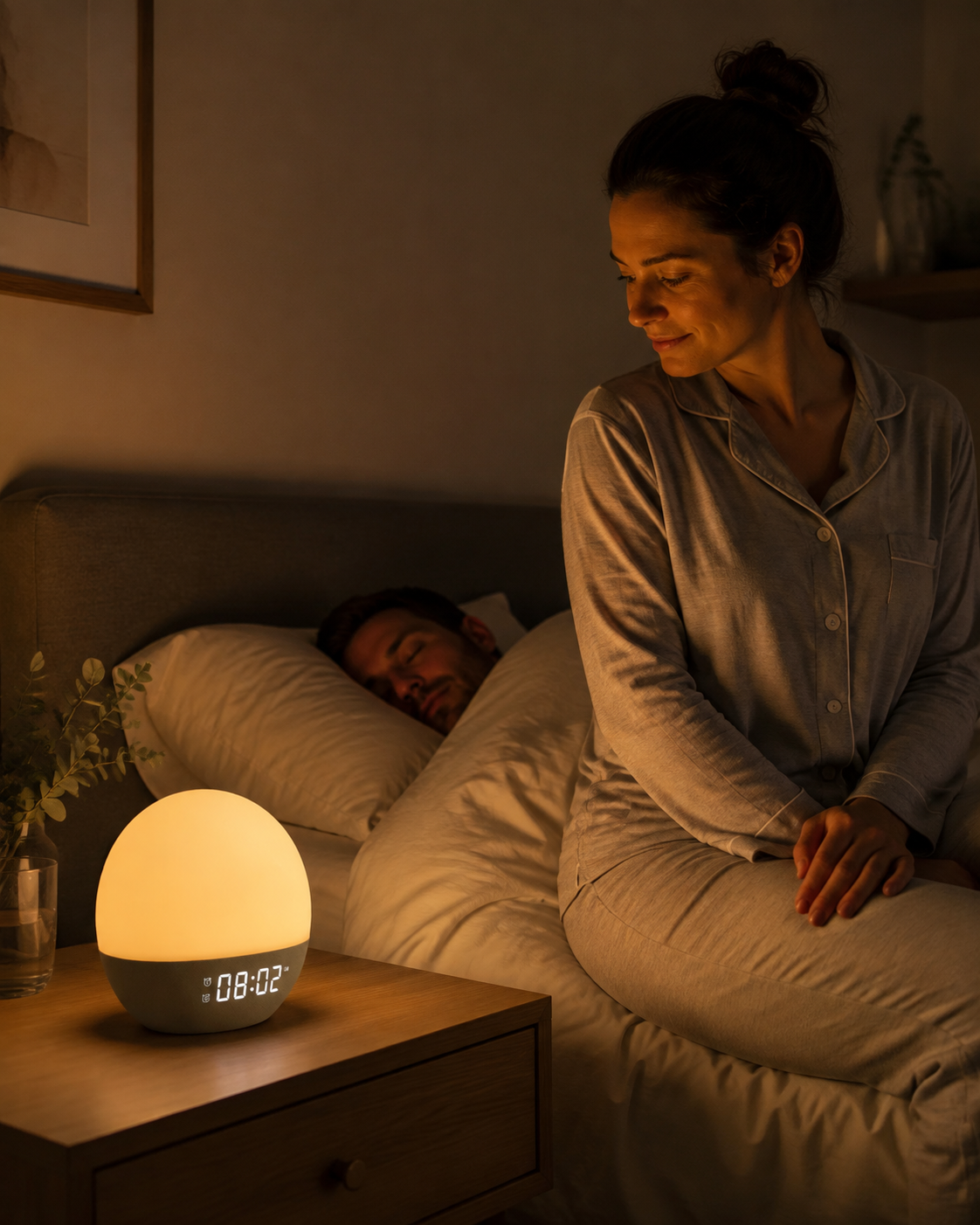 AuroraRise gentle wake light for different couple routines