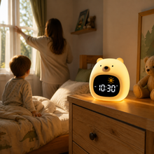 BearLume morning wake cue with amber sun light