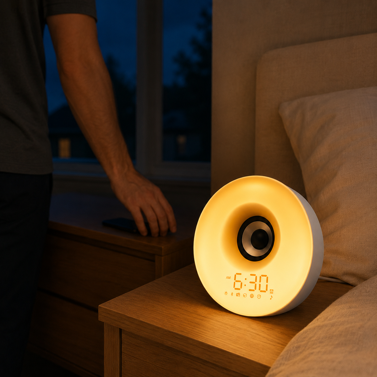 ToneLume warm bedside light for a phone-free evening routine
