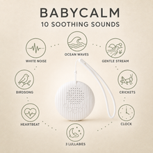 BabyCalm ten soothing sound library including white noise nature sounds and lullabies