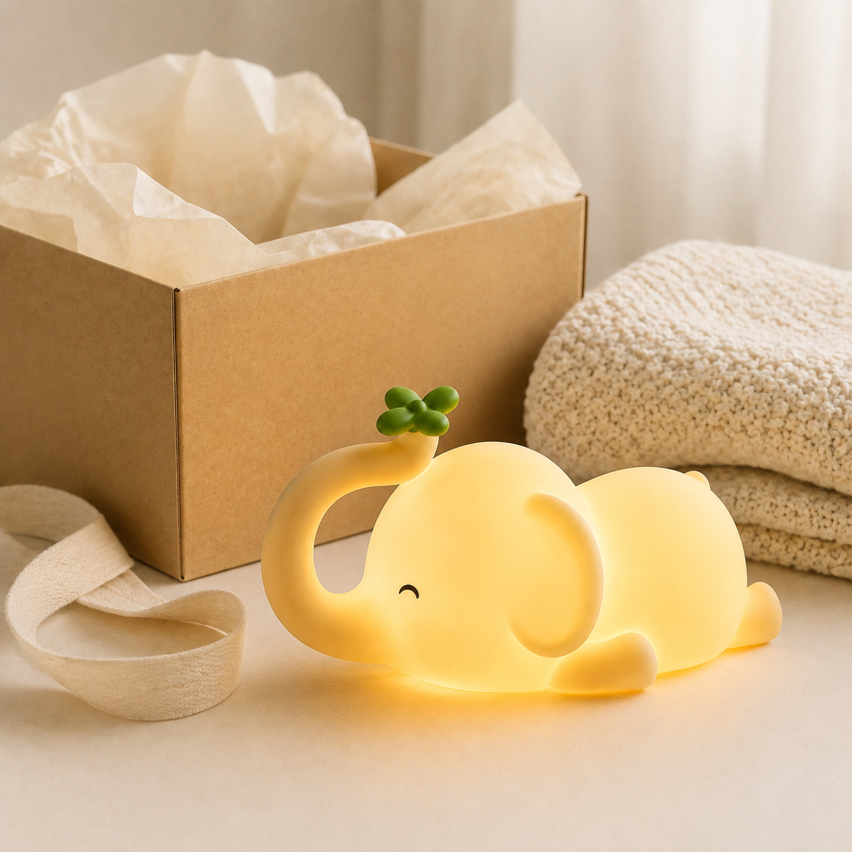 Elephia elephant night light in a nursery gift scene