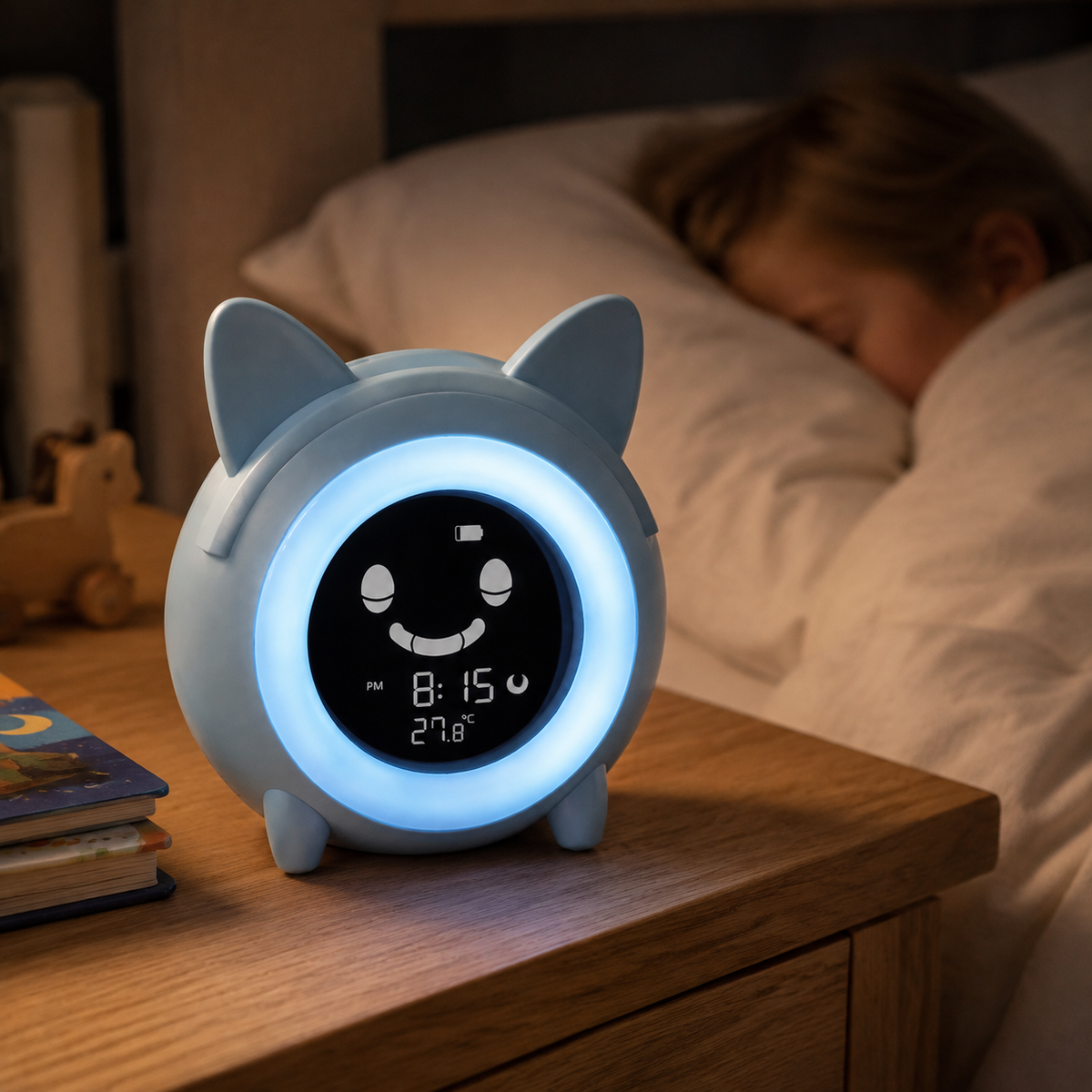 HaloCat blue bedtime light cue