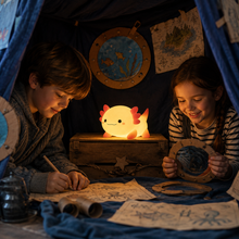 LumaAxo night light inside a children's underwater blanket fort