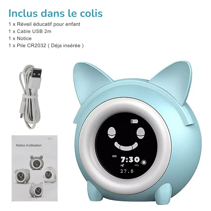 LumiChat educational alarm clock with night light