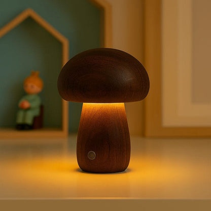 MushGlow wooden mushroom night light