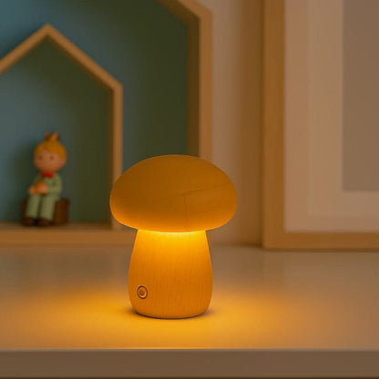 MushGlow wooden mushroom night light