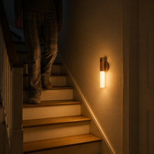 StepLume lighting a staircase as someone approaches at night