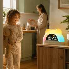 Sunora sunrise alarm supporting a calm family morning