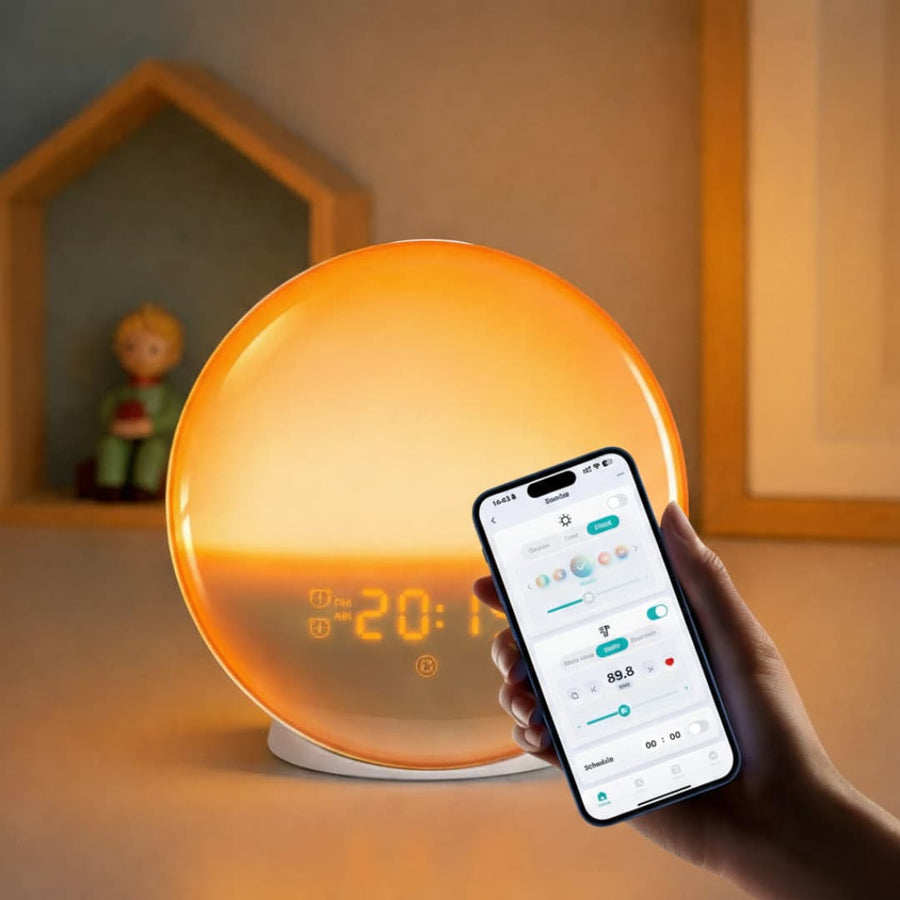 Sunrise alarm clock with smartphone app control