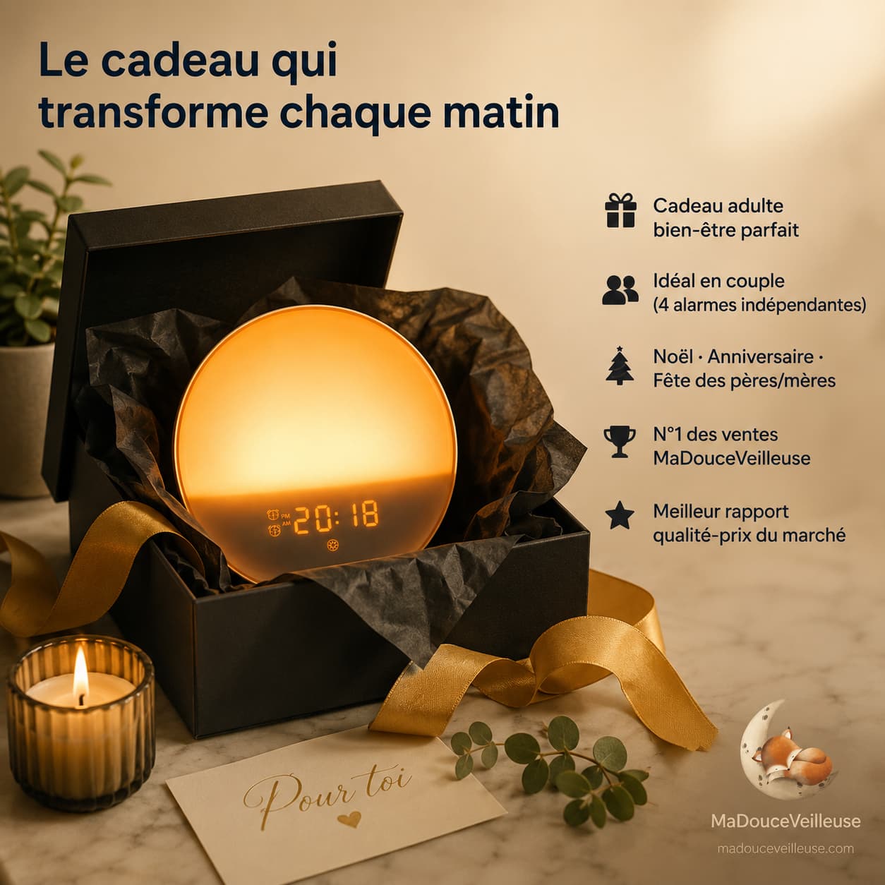 Sunrise alarm clock as a thoughtful gift